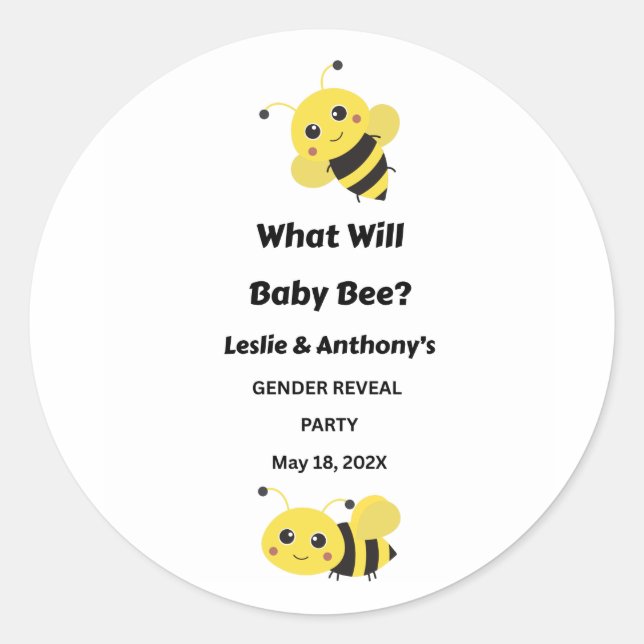What Will Baby Bee  Classic Round Sticker (Front)