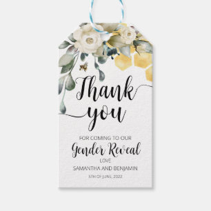 What will baby Bee gender reveal favour tag. Gift Tags