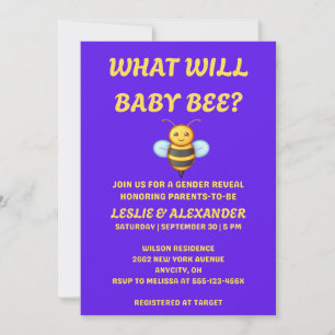 What Will Baby Bee Gender Reveal Invitation