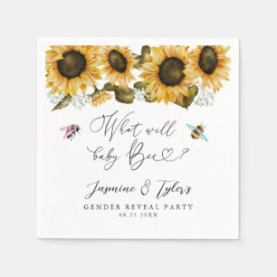 What Will Baby Bee Gender Reveal Napkin