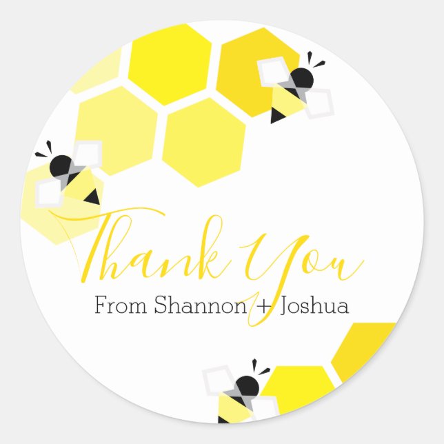 what will baby bee GENDER REVEAL neutral shower Classic Round Sticker (Front)