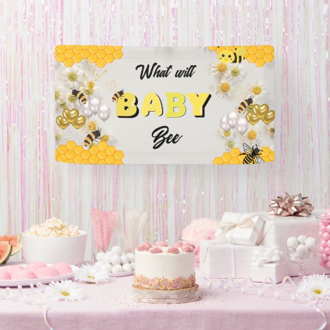 What will baby bee Gender reveal party bee themes Banner (Party)