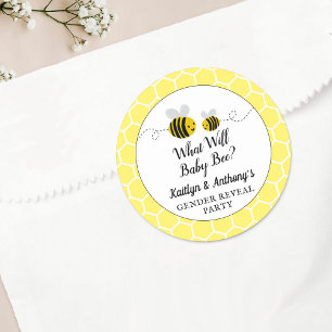 What Will Baby Bee Gender Reveal Party Classic Round Sticker