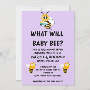 What Will Baby Bee gender reveal party Invitation