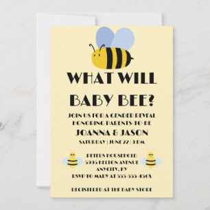 What Will Baby Bee gender reveal party Invitation