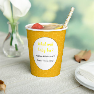 What will baby bee Gender reveal party  Paper Cups