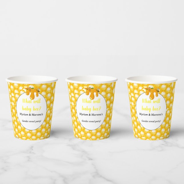 What will baby bee Gender reveal party  Paper Cups (Multi)
