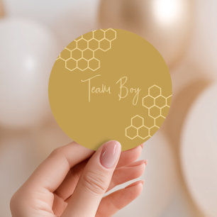 What Will Baby Bee Golden Beige Team Boy Classic Round Sticker