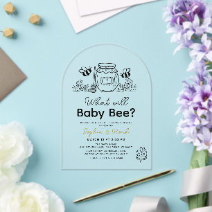 What will Baby Bee Hand-drawn Honey Gender Reveal Acrylic Invitations