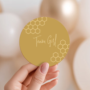 What Will Baby Bee Honeycomb Team Girl Classic Round Sticker