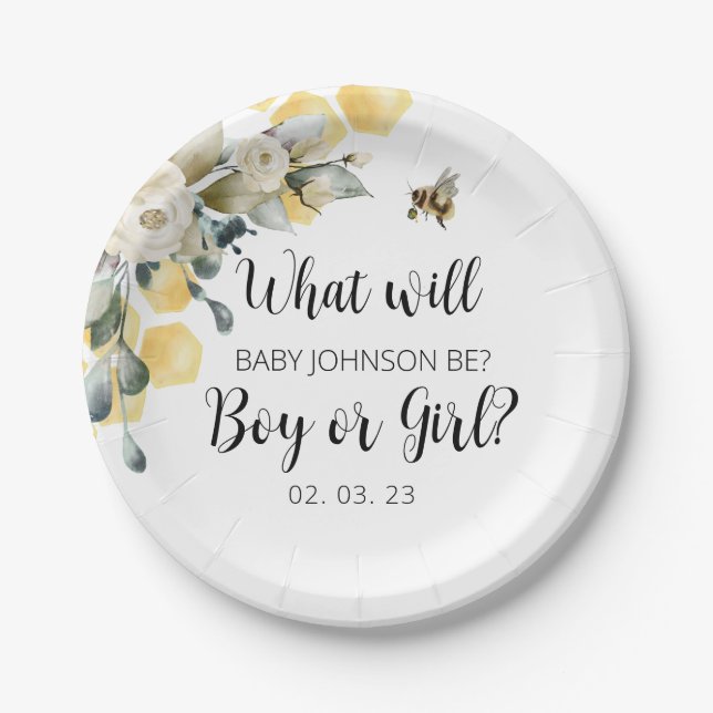 What will baby bee Paper Plate. Plate (Front)