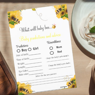 What will baby bee prediction advice baby shower