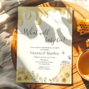 What will Baby Bee Sunflowers Gender Reveal Invitation