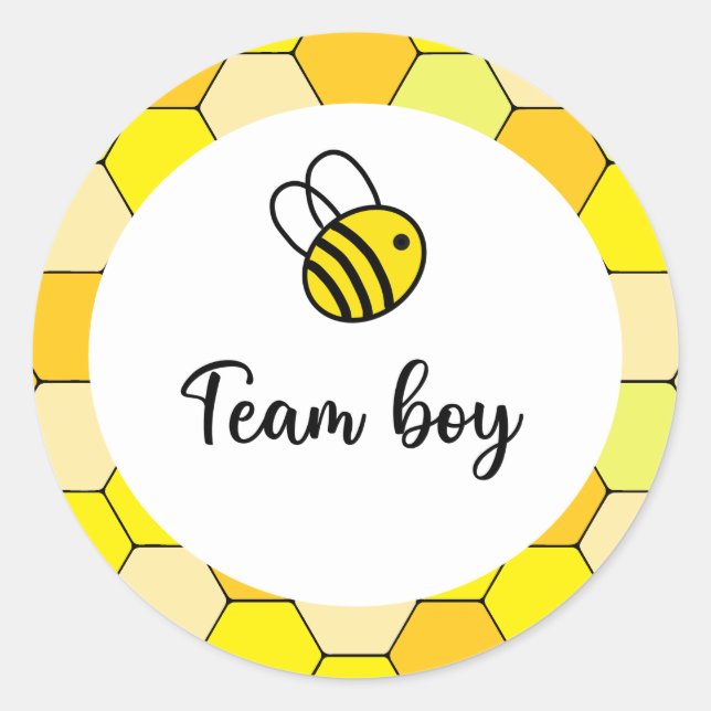 What will baby bee team boy classic round sticker (Front)