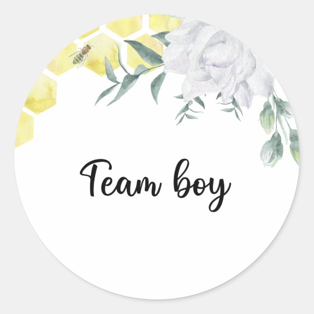 What will baby bee team boy  classic round sticker (Front)