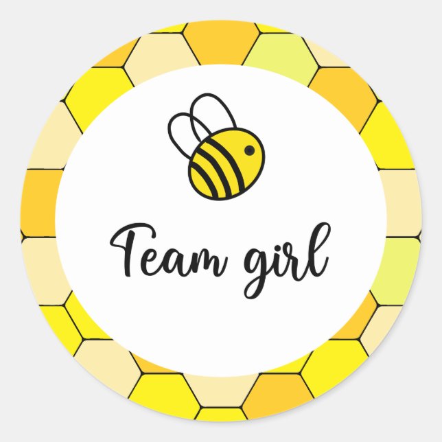 What will baby bee team girl classic round sticker (Front)