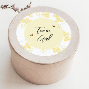 What will baby bee team girl classic round sticker