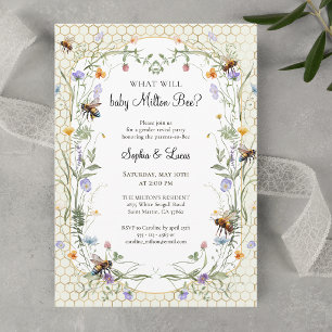 What will baby Bee Wildflower Bees Gender Reveal Invitation