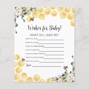 What will baby bee Wishes for Baby Card.