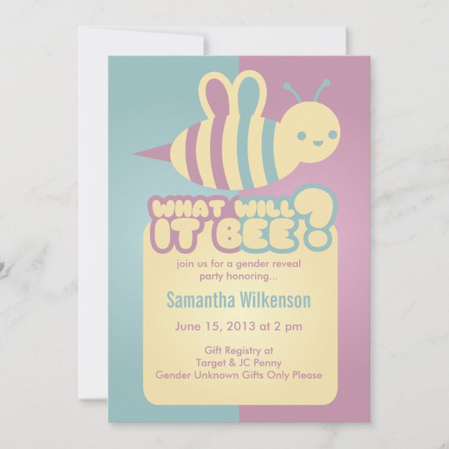 What Will It Bee?  Baby Shower Invitations (Front)