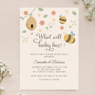 What will it bee, bee gender reveal invitation