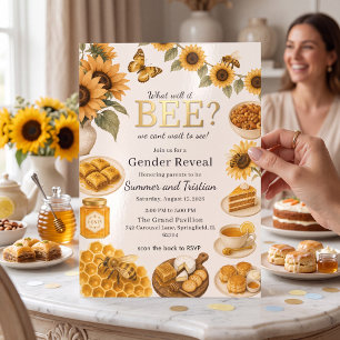 What Will It BEE? Gender Reveal Sunflower Invitation