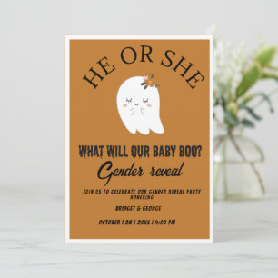 What will our baby ghost boo gender reveal party  invitation