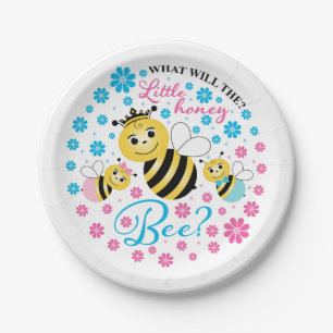 What Will The Little Honey Bee Gender Reveal Paper Plate
