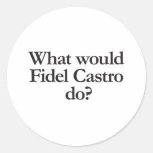 what would fidel castro do classic round sticker