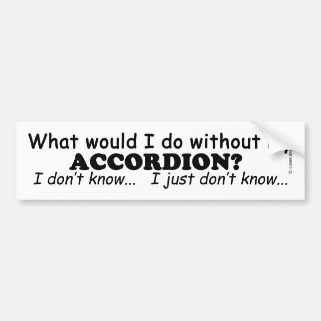 What Would I Do, Accordion Bumper Sticker (Front)