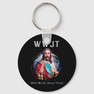 What Would Jesus Throw' Funny Disc Golf T Shirt Me Key Ring