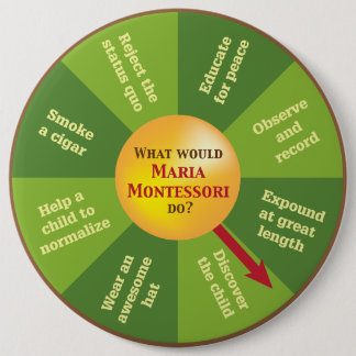 What Would Maria Montessori Do? 6 Cm Round Badge