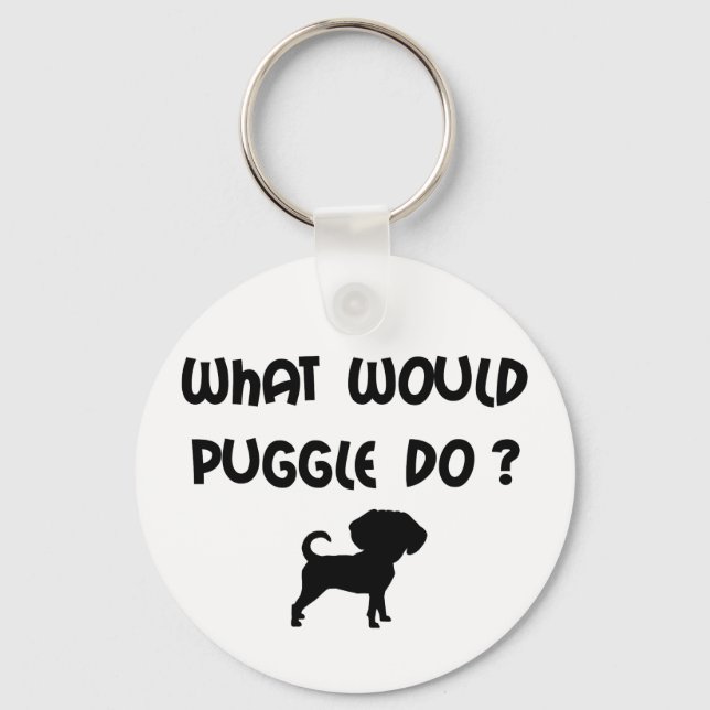 What Would Puggle Do? Key Ring (Front)