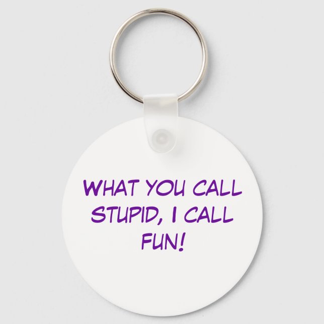 What you call stupid, I call fun! Key Ring (Front)