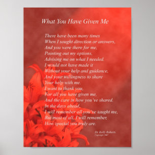 What You Have Given Me Poster