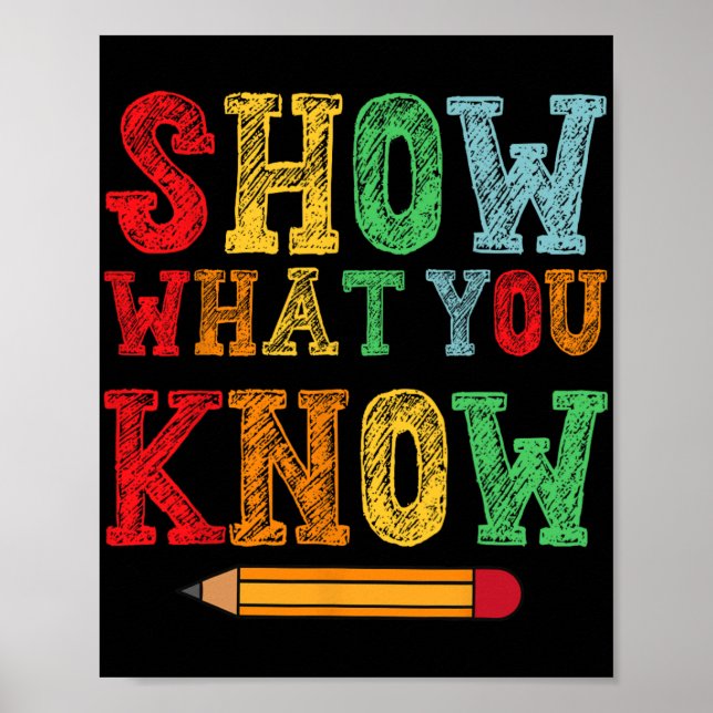 What You Know Funny Exam Testing Day Students Teac Poster (Front)
