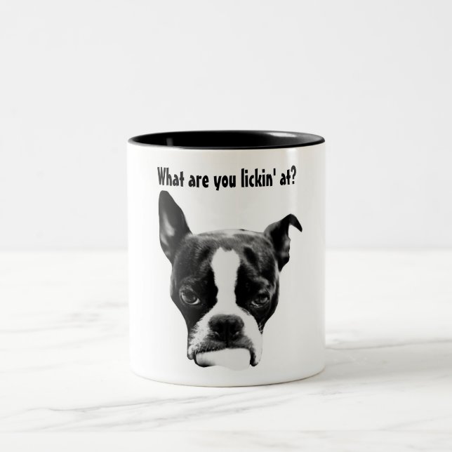 What you lickin' at? Two-Tone coffee mug (Center)