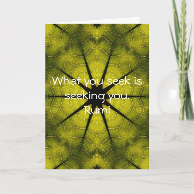 What you seek Rumi Wisdom Attraction Quotation Card (Front)