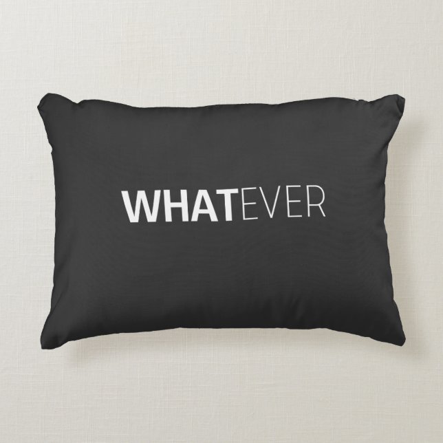 'WHATEVER' BLACK DECORATIVE CUSHION (Front)