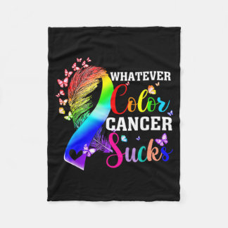 Whatever Colour Cancer Sucks Awareness Colourful Fleece Blanket