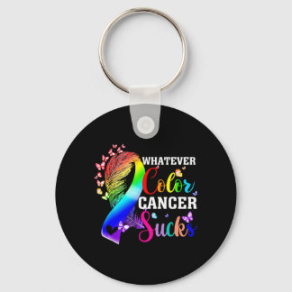 Whatever Colour Cancer Sucks Awareness Colourful Key Ring