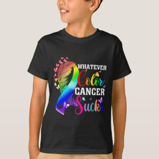 Whatever Colour Cancer Sucks Awareness Colourful T-Shirt