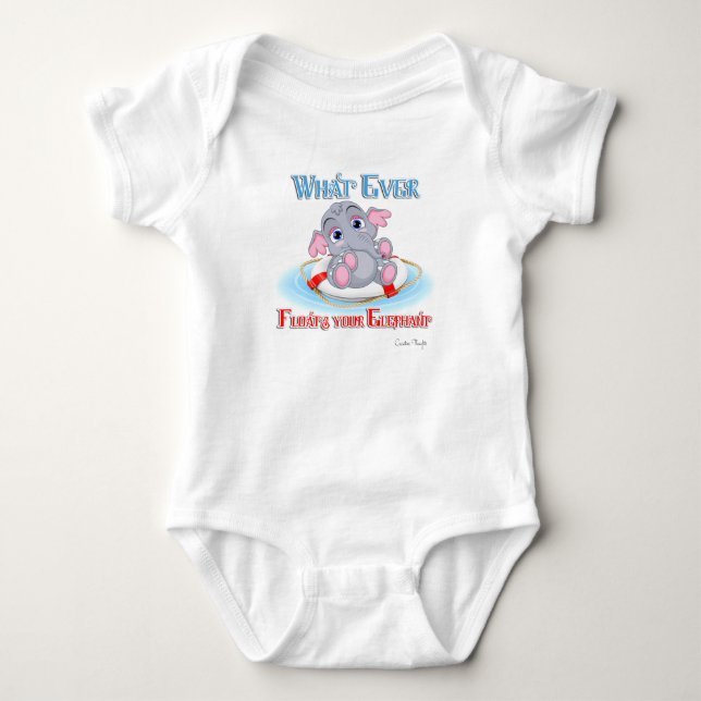 Whatever Floats Your Baby Elephant Bodysuit (Front)