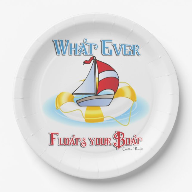 Whatever Floats Your Boat Paper Plate (Front)