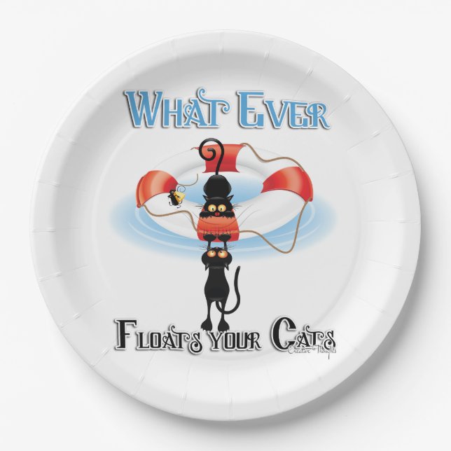 WhatEver Floats your Cats 2 Paper Plate (Front)