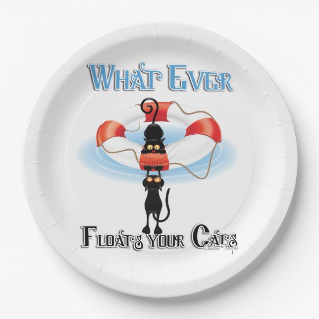 WhatEver Floats your Cats Paper Plate (Front)