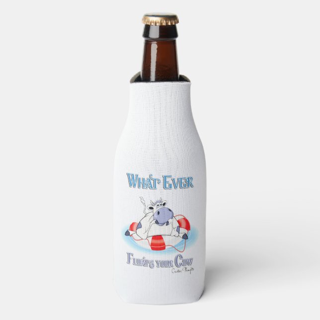 Whatever Floats Your Cow 3 Bottle Cooler (Bottle Front)