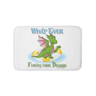 Whatever Floats Your Dragon Cute Bath Mat