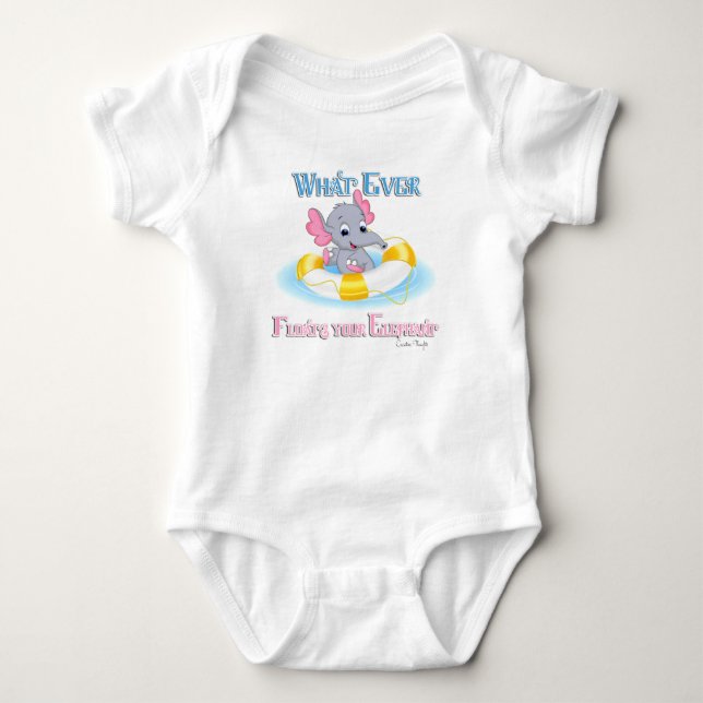 Whatever Floats Your Elephant 3 Baby Bodysuit (Front)