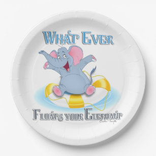 Whatever Floats your Elephant Paper Plate